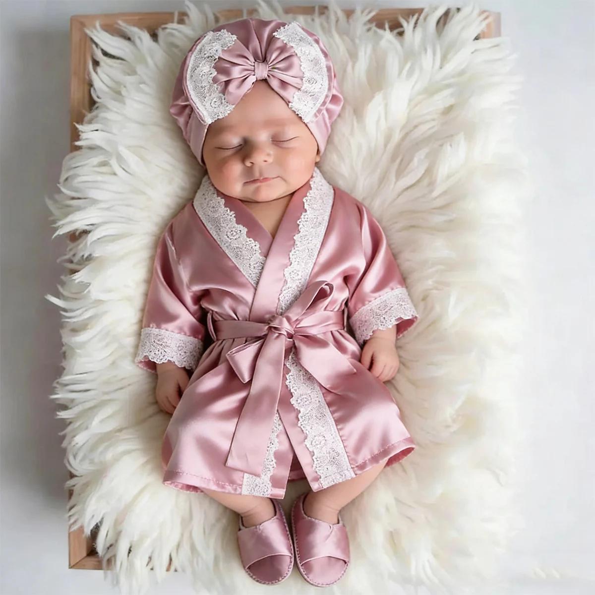 Ensemble de 3 tenues de photographie pour nouveau-nés, 1 mois, 100 jours, robe en dentelle pour bébé