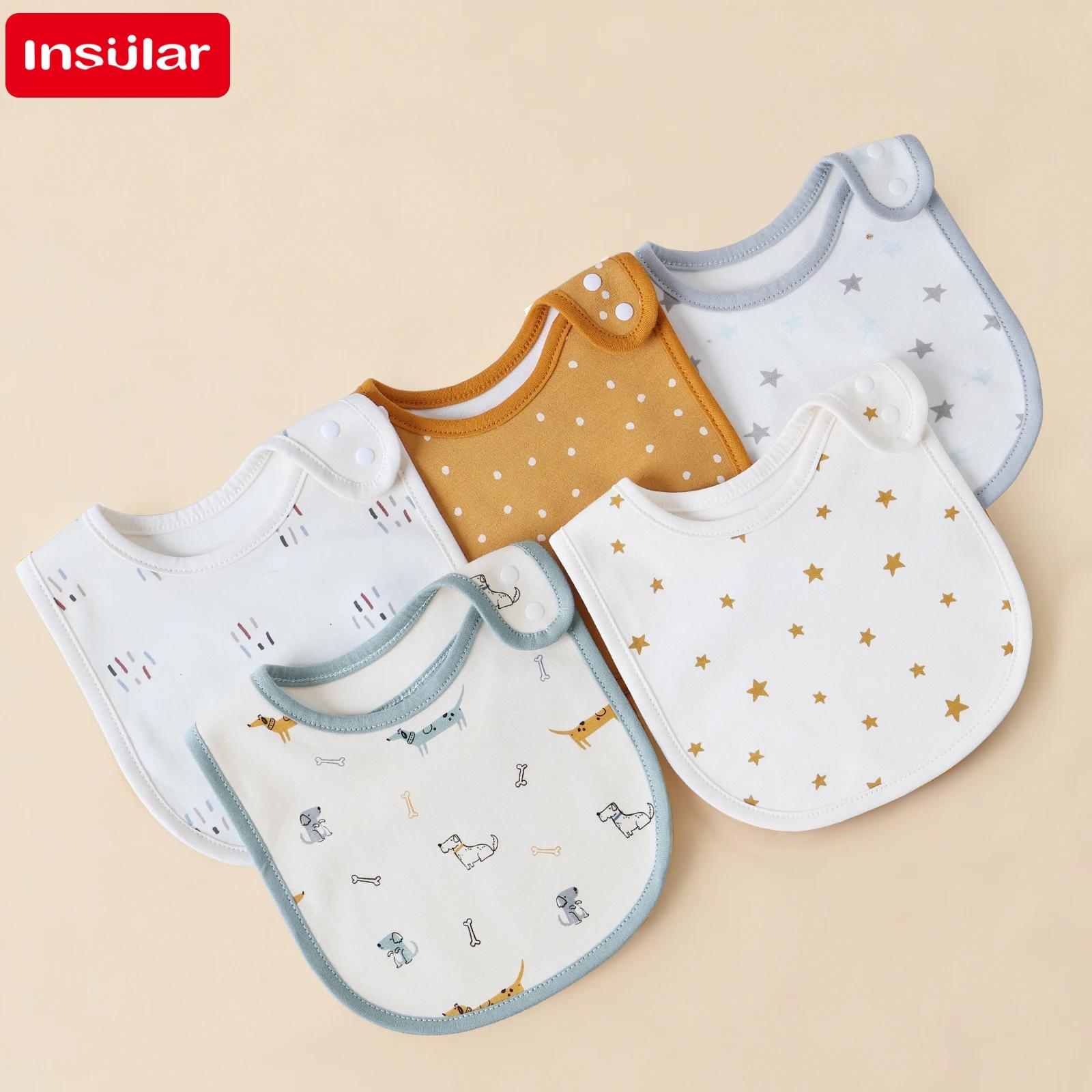 Serviette de salive pour bébé, 5 pièces/ensemble, bavoirs 100% coton, doux pour la peau, facile à es