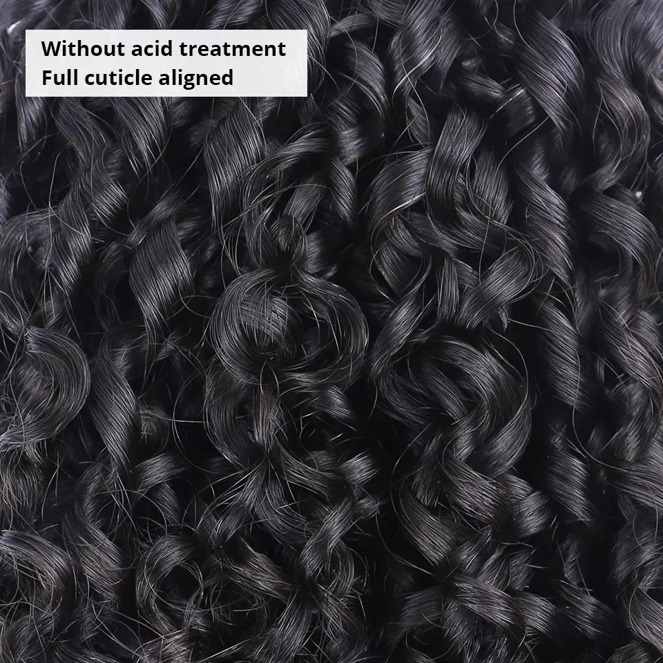 Extensions de cheveux humains bouclés crépus 15A Pixie Curls, lots de 3/4, cheveux vierges bruts bou