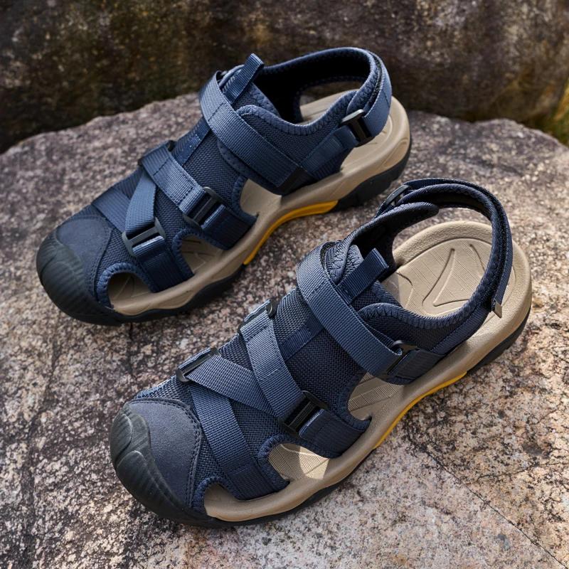 Sandales en maille respirante pour hommes, chaussures de plage et de marche en plein air, légères, c