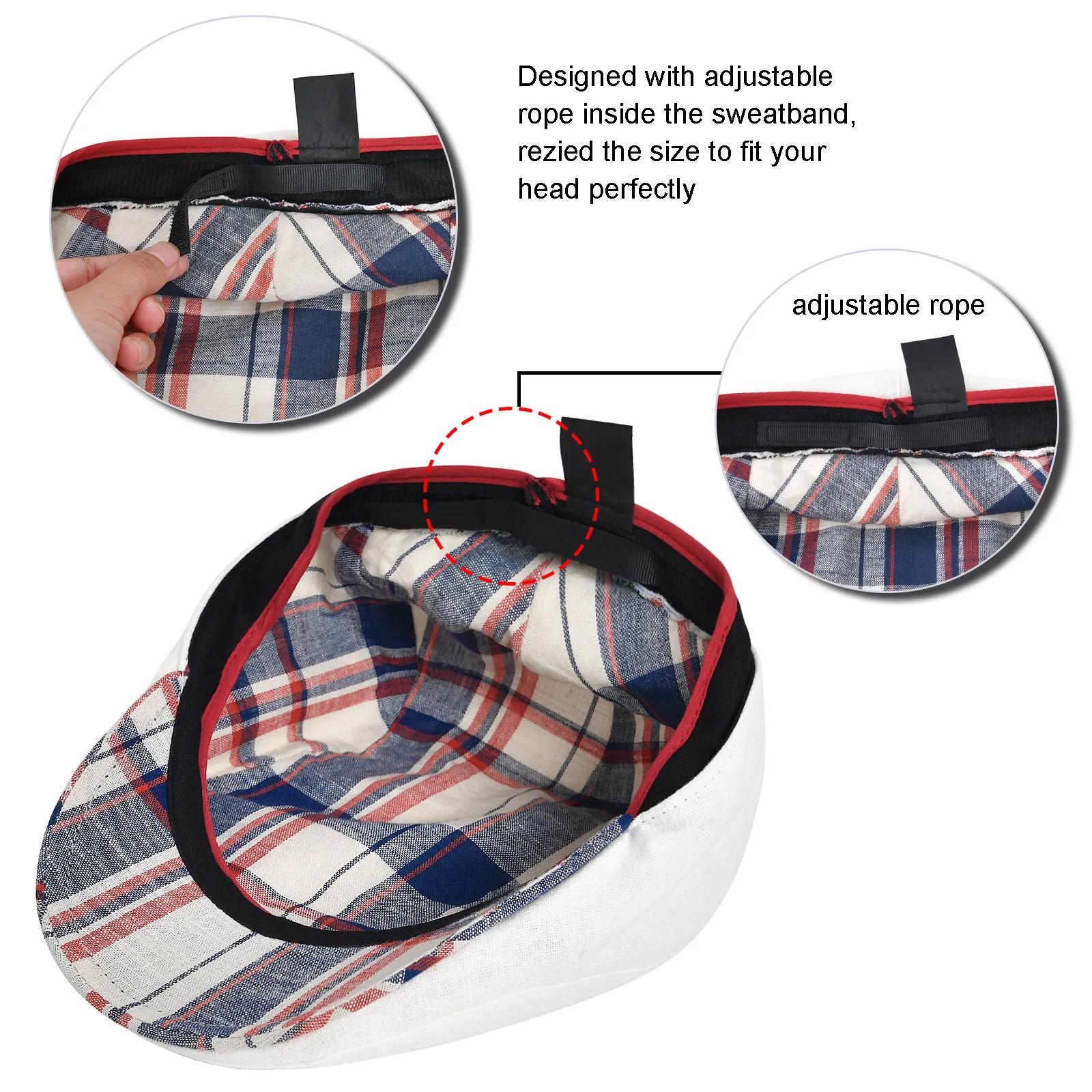 Casquette plate en lin 100 % pour homme JGNGOUL, style Gatsby, pour l'été, conduite, décontractée, f