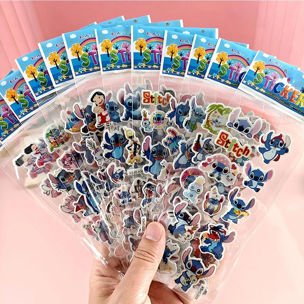 Autocollants bulle point de dessin animé Disney pour enfants, 12 pièces, autocollants gonflés 3D en 