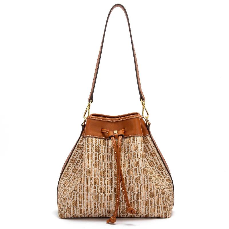 CHCH sac à bandoulière pour femme automne nouvelle Texture tricotée sac à main Simple marron décontr