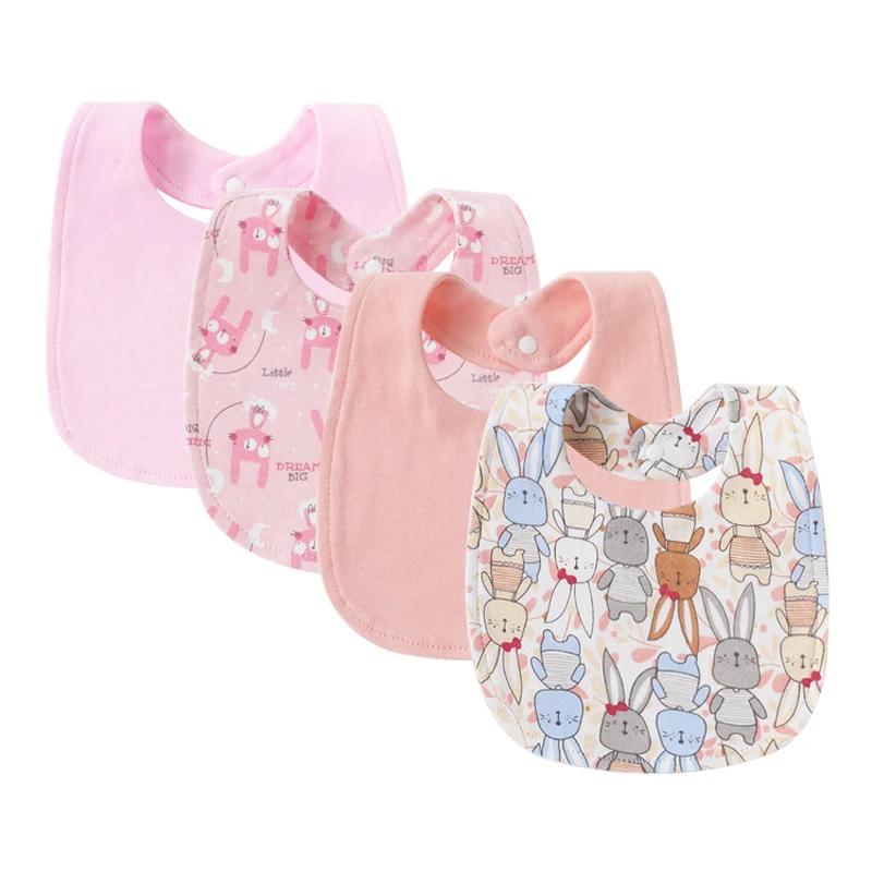 Bavoirs en coton pour bébés, 4 pièces, vêtements pour rots, serviettes de salive pour nouveau-nés, f