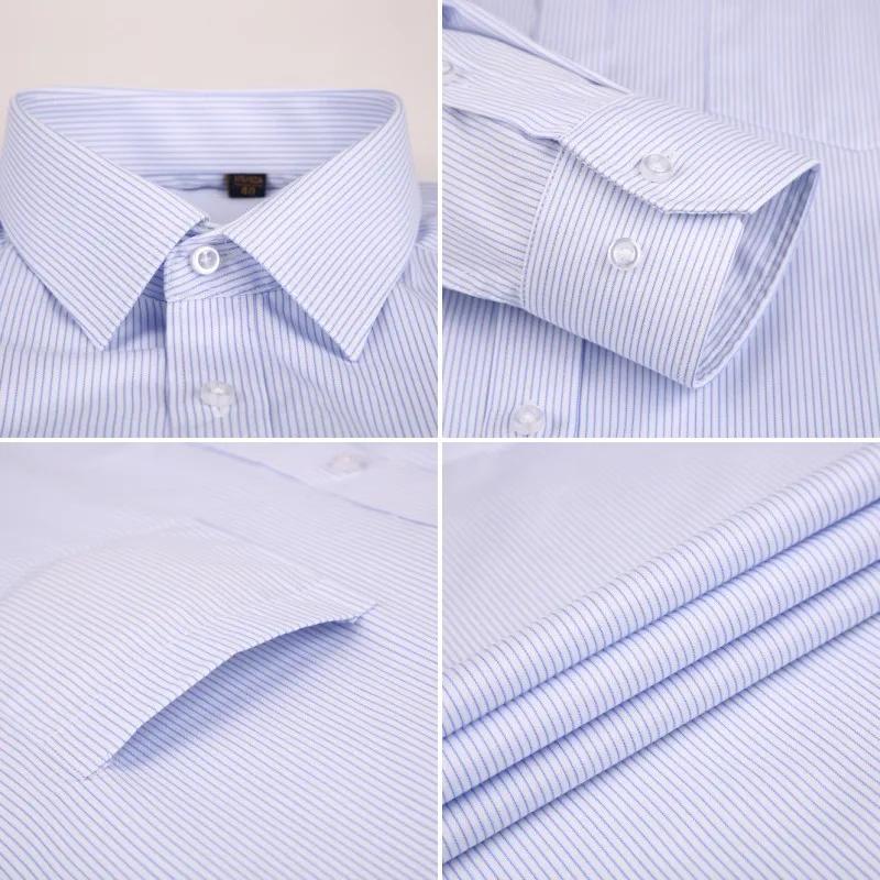 Haute qualité 100% coton hommes robe à manches longues chemise nouveau solide mâle grande taille cou