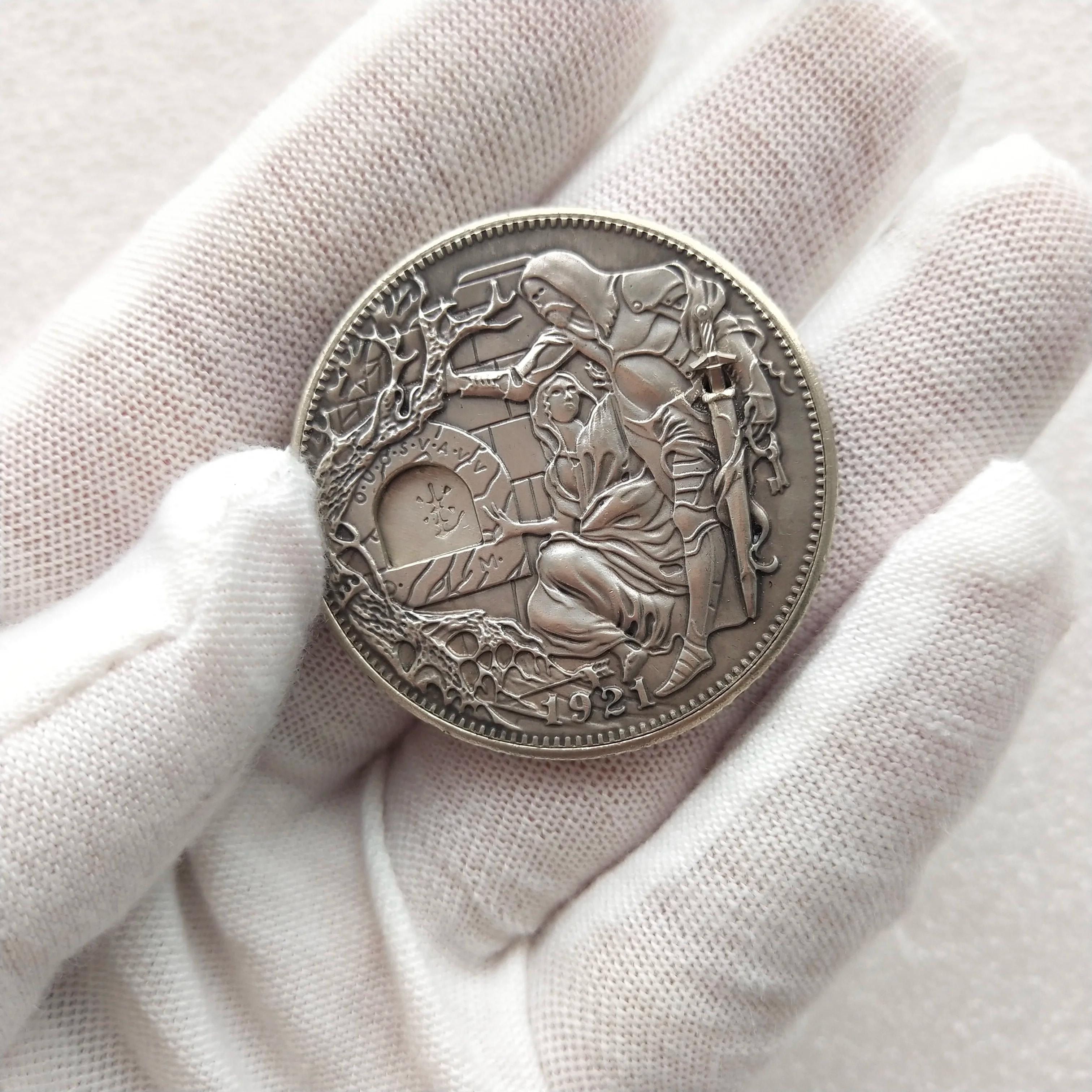 Mécanisme mobile fait à la main, Hobo du Sainte Graal, pièce de monnaie en Nickel, épée amovible err