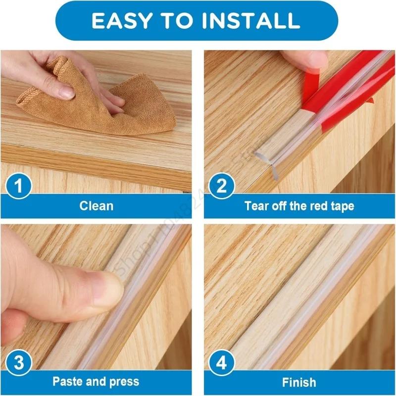 Bande de protection transparente en PVC pour bord de Table, 3 mètres, bande de protection d'angle po