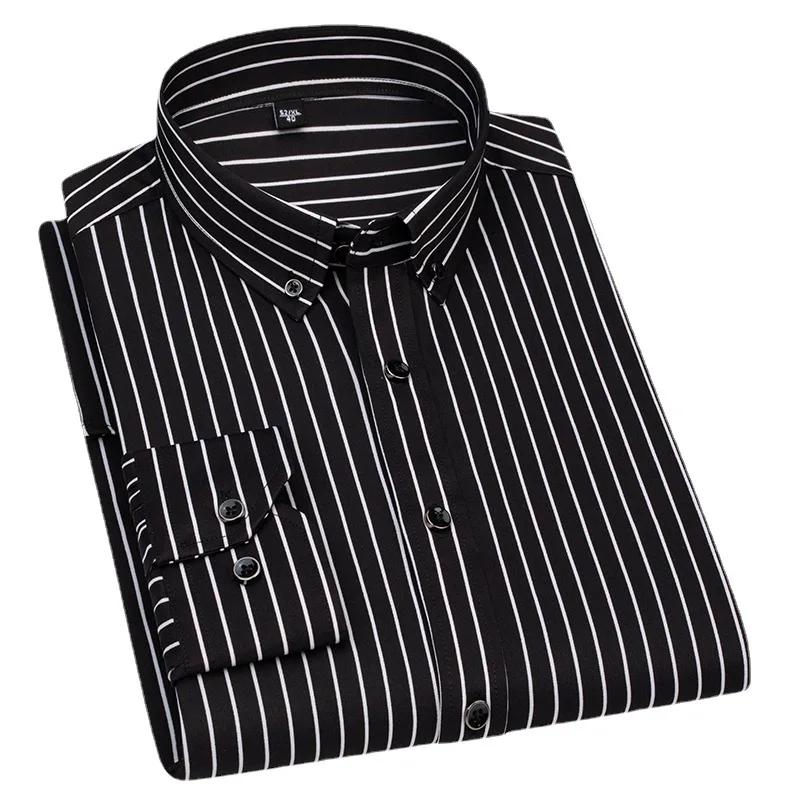 Chemise à manches longues pour hommes, décontractée, à rayures, sans repassage, de haute qualité, sl