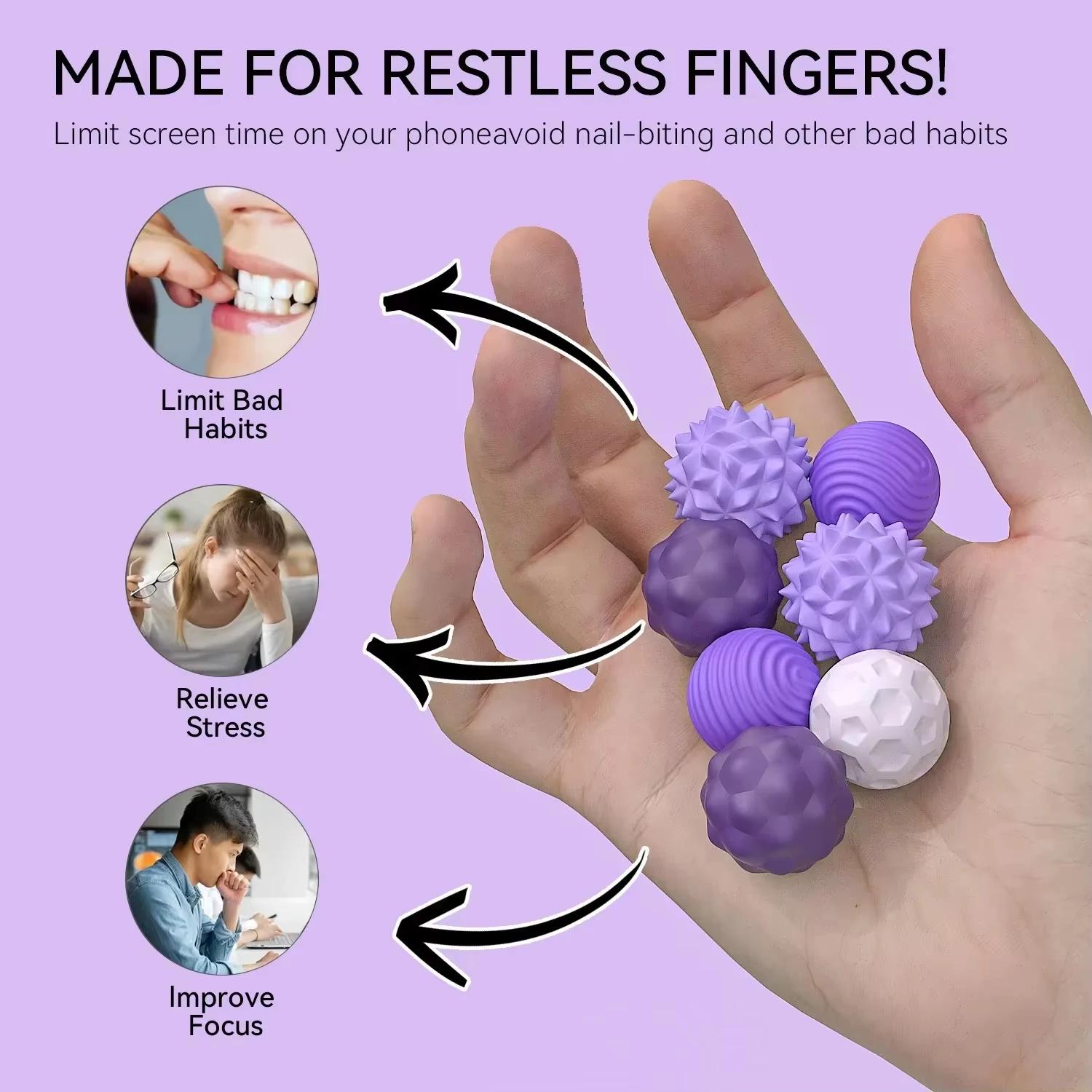 Boules sensorielles magnétiques en Silicone, balles d'inquiétude, autisme, apaisant, jouet Fidget po