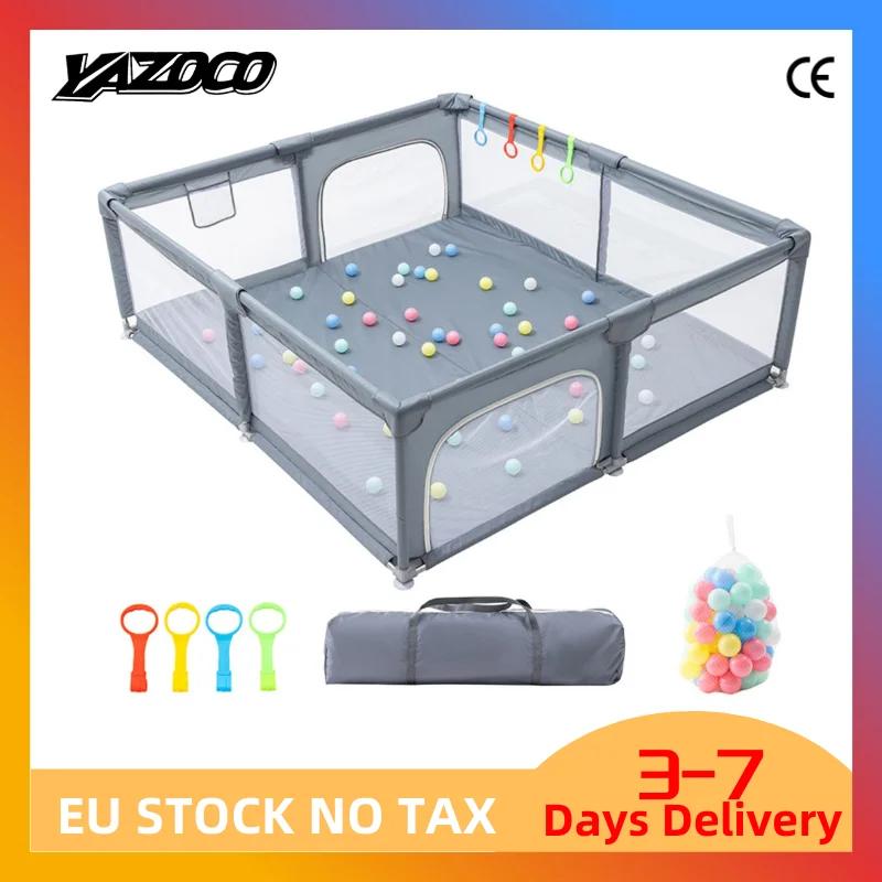 Parc pour bébé, barrière de sécurité pour enfant, clôture avec anneau de traction, boîte à balles, a