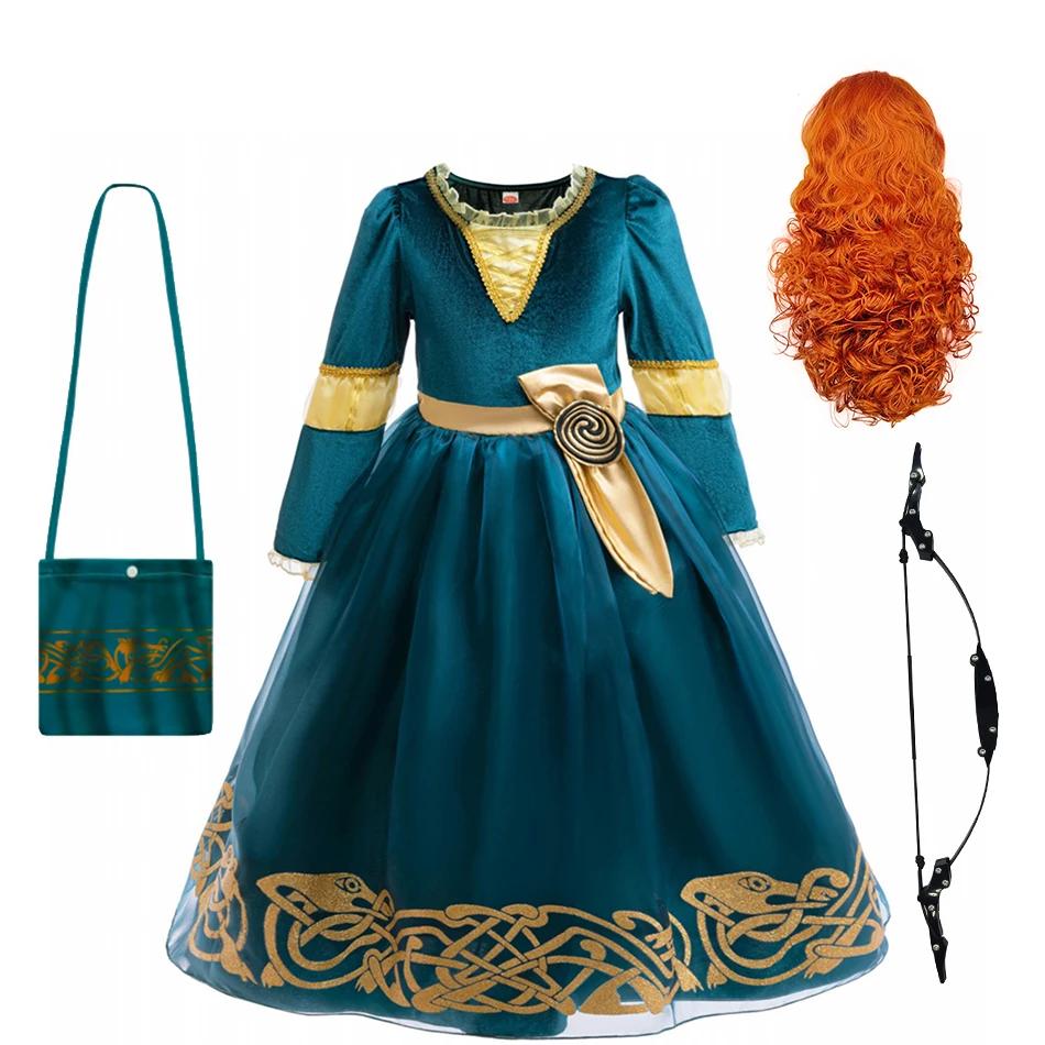 Robe princesse Merida enfant - Costume spectacle Halloween anniversaire carnaval jeu rôle fille