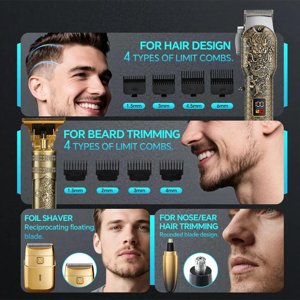 Kit de beauté électrique USB quatre en un, tondeuse à cheveux, tondeuse à barbe, tondeuse électrique