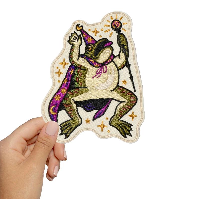 Patch brodé crapaud assistant, 1 pièce, à repasser, à coudre, pour vêtements, casquette, sac, veste,