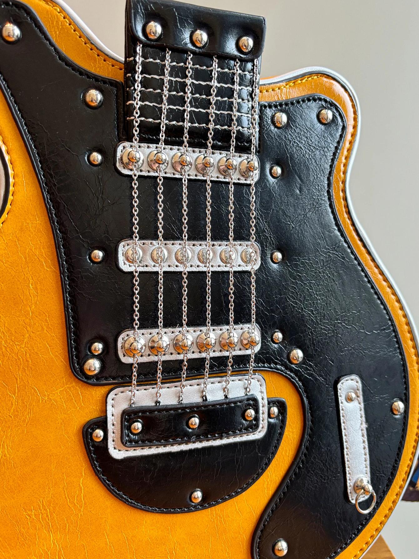 Personnalité créative Y2K fille chaude américaine rétro guitare forme sac basse guitare sac de forme