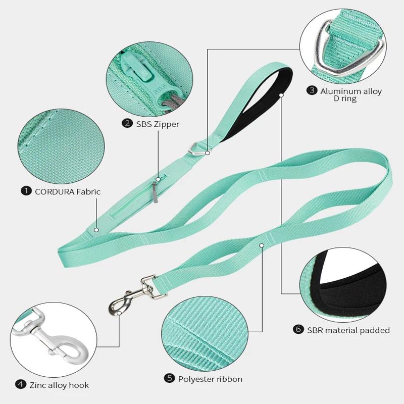 PEQUE COMBINATION Laisse légère pour chien pour petit, moyen et grand Laisse pour chien à double poi
