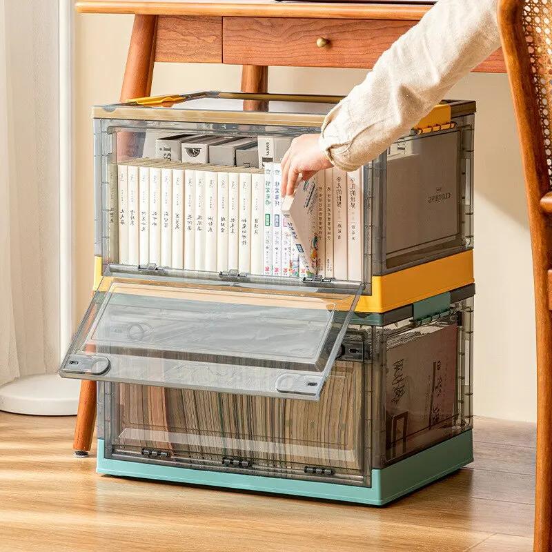 Coffre de rangement pliable, boîte de rangement ouverte, boîte de rangement transparente, organisate
