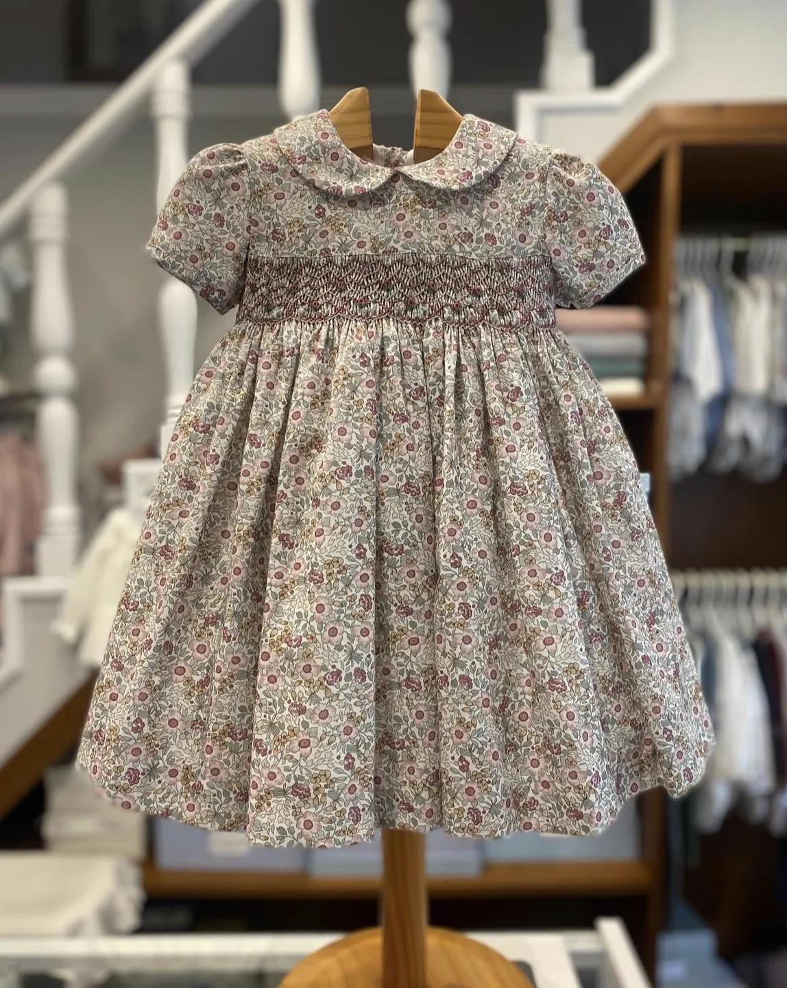 Robe d'été smockée florale pour bébé fille de 0 à 12 ans, tenue de princesse turque Vintage faite à