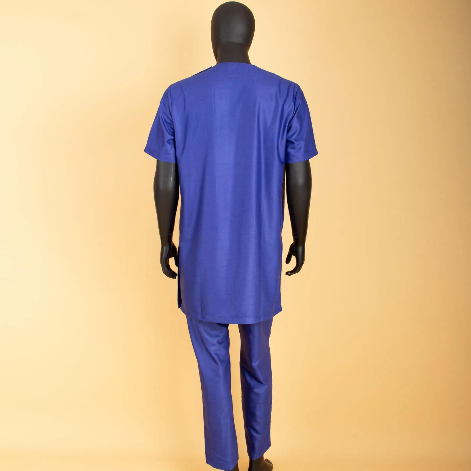 2026 hommes africains vêtements Ankara pantalon ensemble Dashiki chemise 2 pièces tenue haut court t