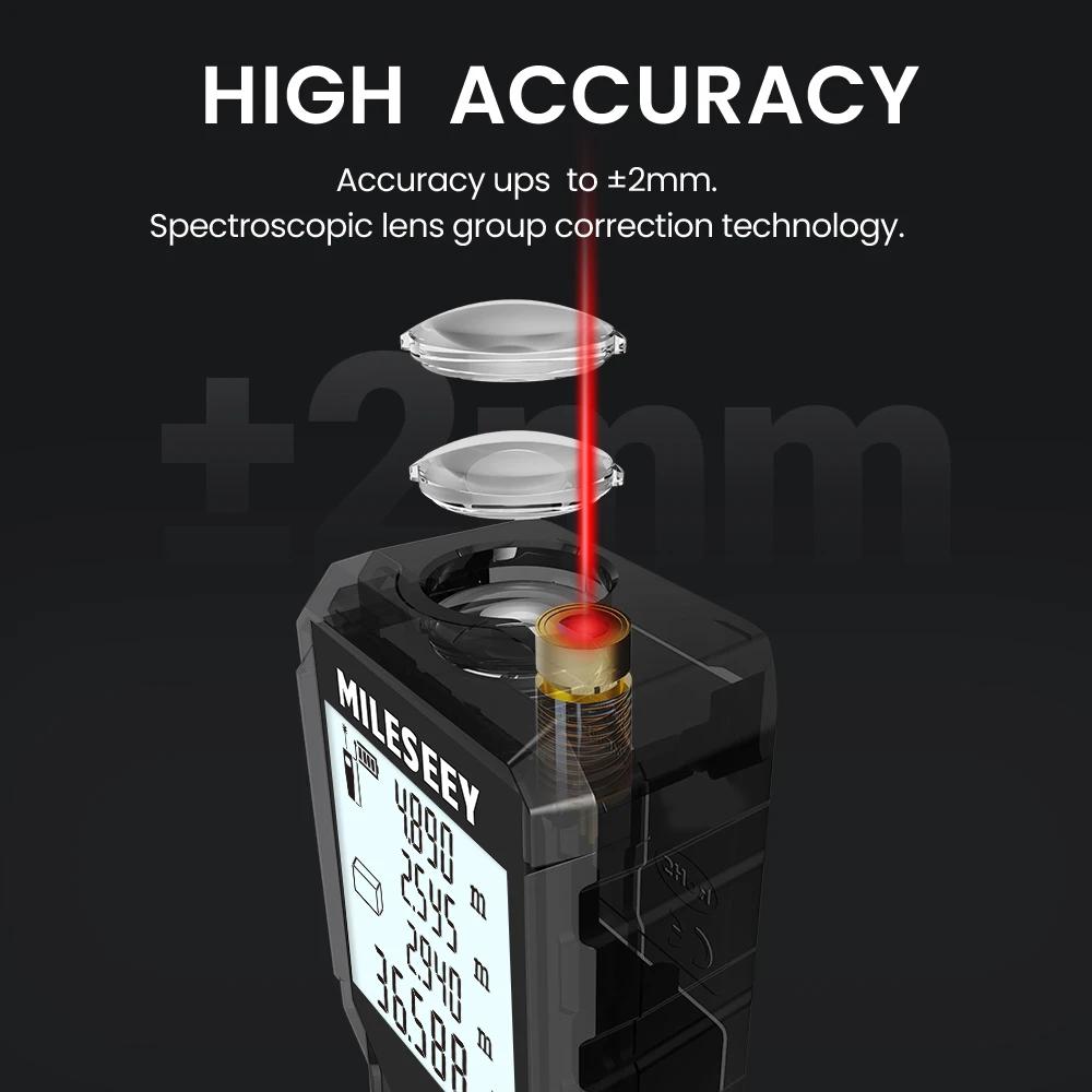 MILESEEY-Distancemètre laser, ruban à mesurer Trena laser de haute qualité 40M 60M 80M 100M 120M