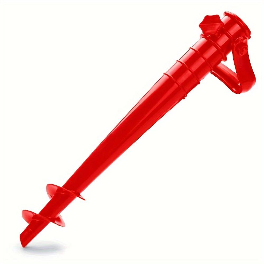 Injecteur de parapluie de plage rouge, vis en spirale, support de parapluie solaire de jardin extéri