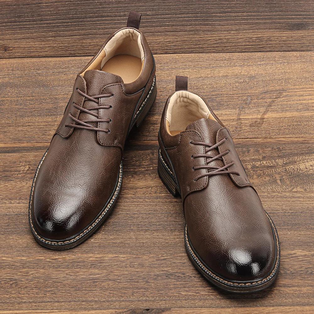 40 ~ 46 chaussures décontractées hommes marque de mode confortable 2024 chaussures en cuir hommes # 