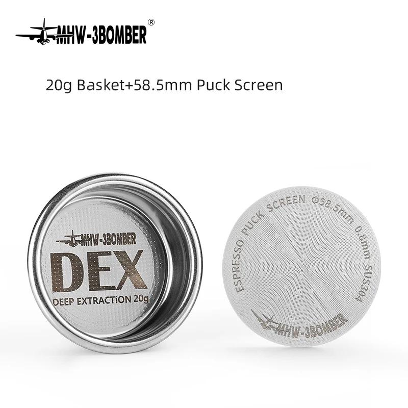 Panier-filtre à café expresso de précision MHW-3BOMBER DEX 58,5 mm avec tamis à pucks pour porte-fil