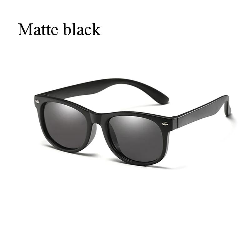 Lunettes de soleil polarisées pour enfants TR90, monture en Gel de Silicone, carrées classiques, pou