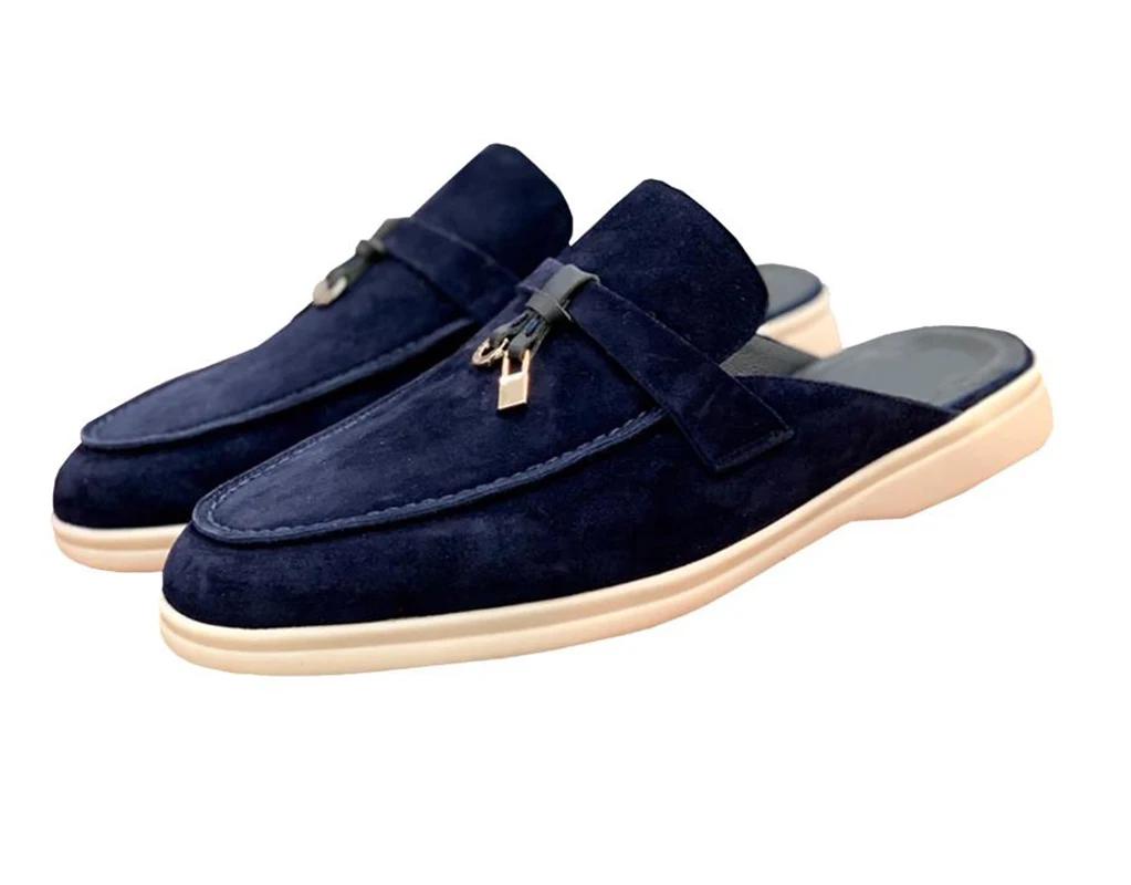 Mules et mocassins confortables en daim, chaussures de ville polyvalentes pour femmes