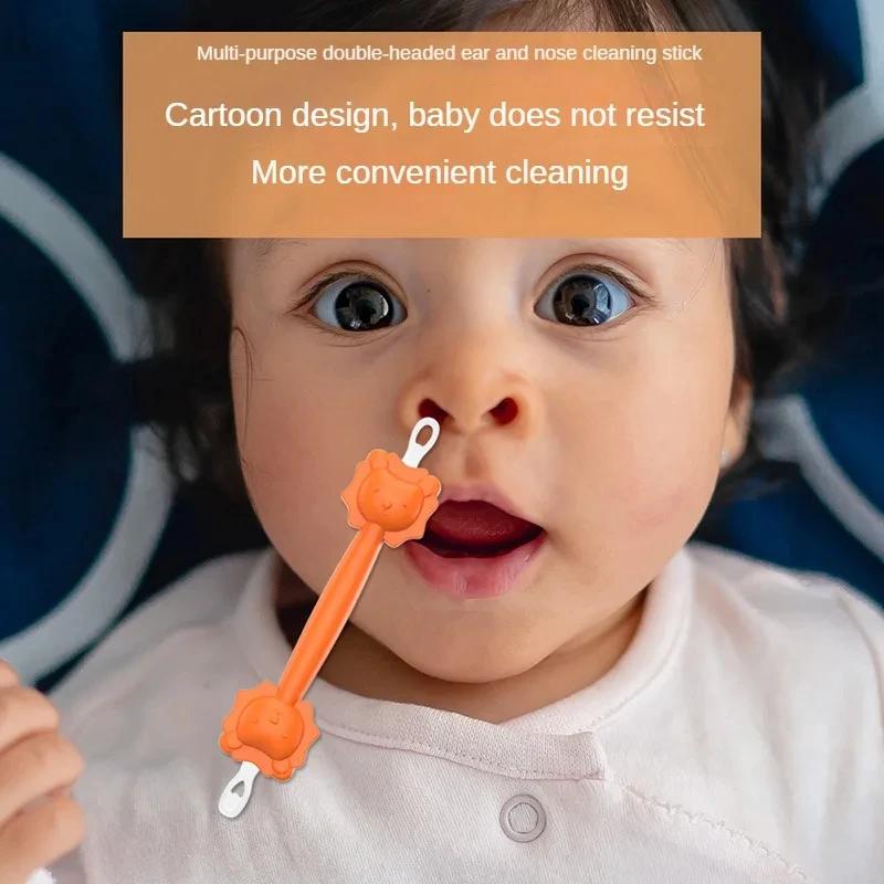 Nouveaux modèles 2026 : Curette double-tête en silicone pour bébé, nettoyeur de nez et d'oreilles, p