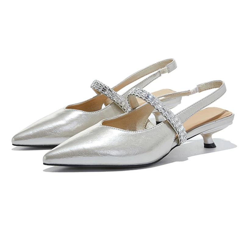 Sandales fermées à talon aiguille et bout pointu pour femme, style Mary Jane, grande taille, avec br
