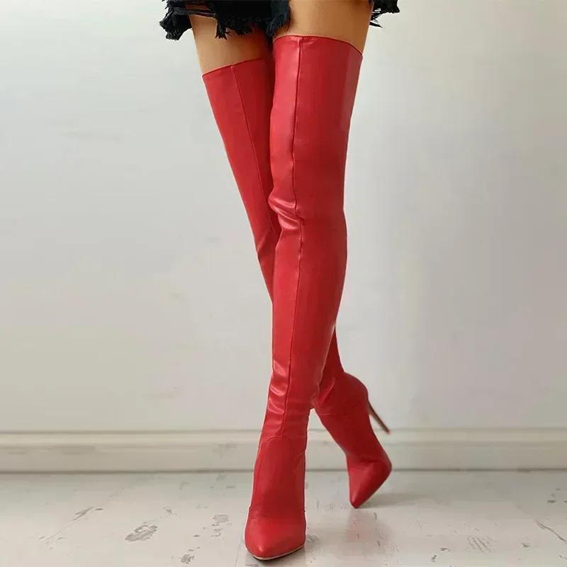 Bottes pour femmes, nouveau style européen et américain, personnalité à la mode, au-dessus du genou,