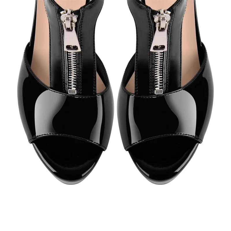 Onlymaker femmes Peep Toe plate-forme sandales mince talon haut robe de soirée Stiletto avec fermetu