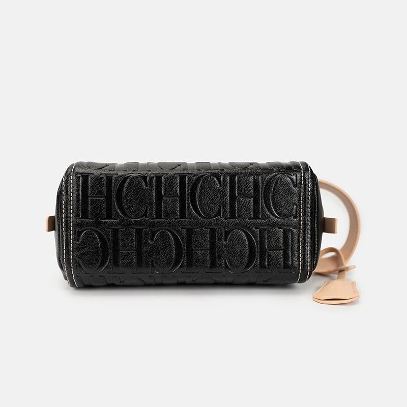 Sac de poitrine CH de luxe avec lettres en relief, sac banane rétro cylindrique grande capacité pour