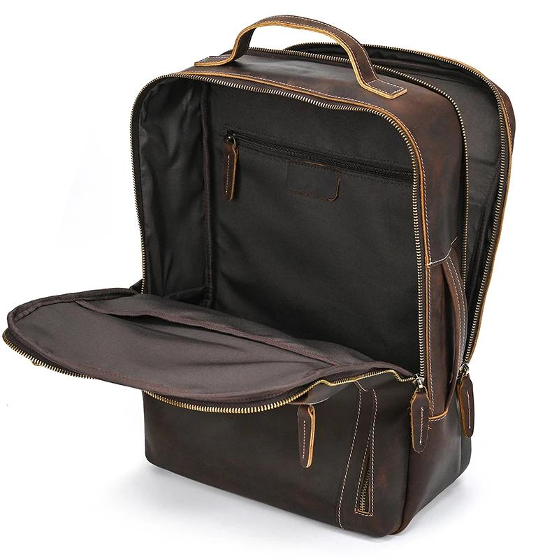 2025 nouveautés sac à dos en cuir pour voyage hommes mâle en cuir de vachette pochette d'ordinateur 