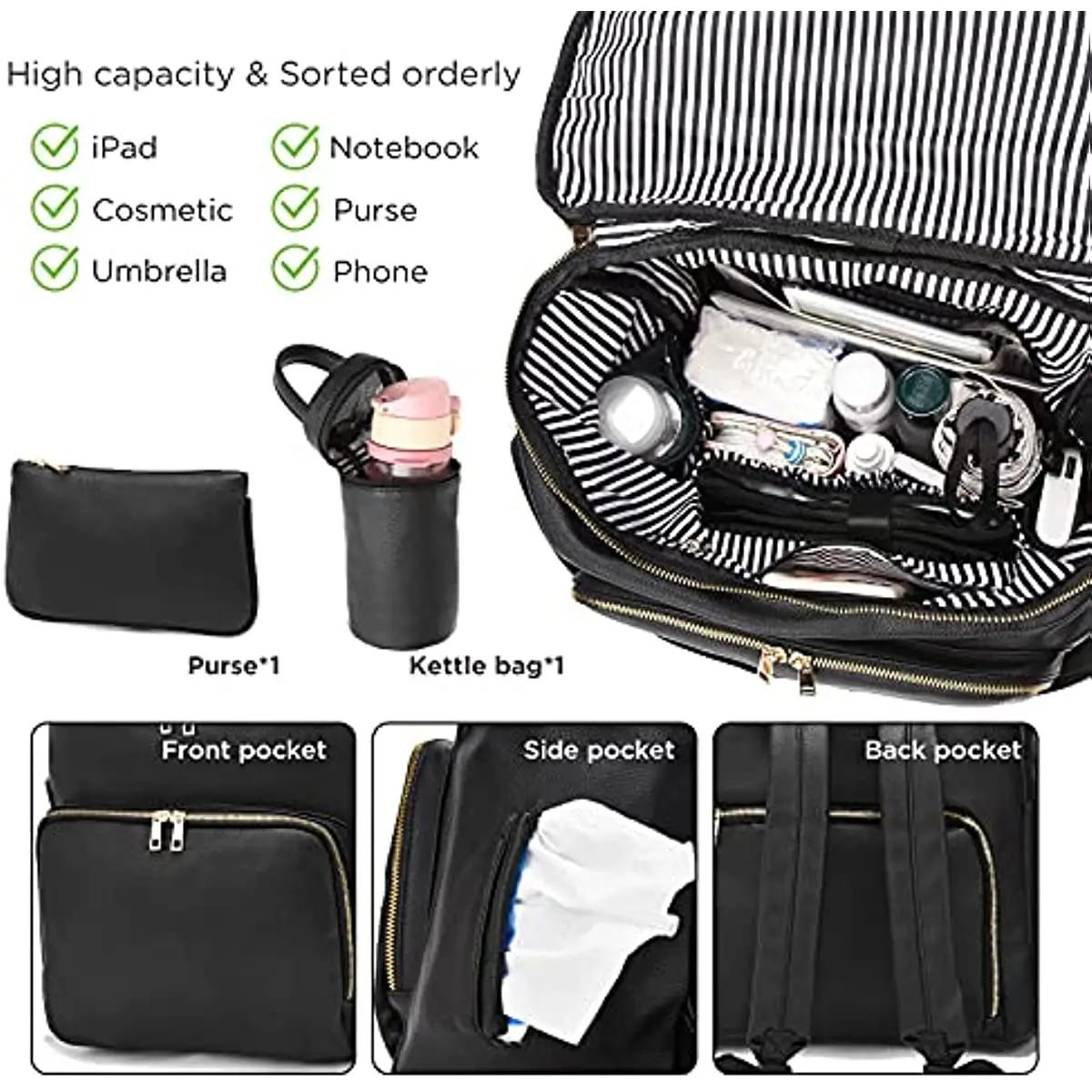 Sac à couches sac à dos sac à dos en cuir pour femmes sac à dos de voyage sac bébé grand avec sangle
