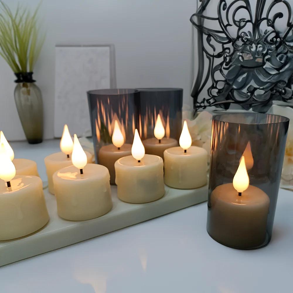 Lampe à bougie Rechargeable avec télécommande, bougies LED pour décoration de chambre, anniversaire,