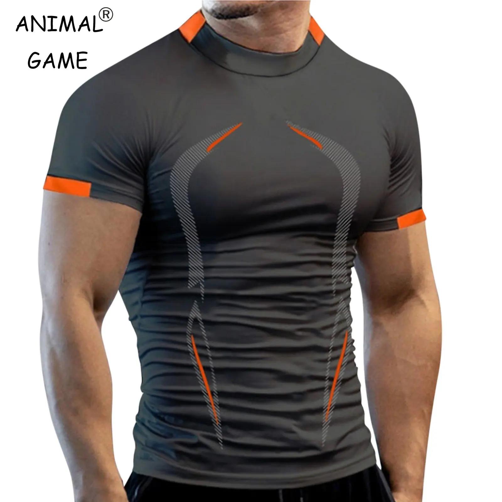 T-shirt respirant pour hommes, à séchage rapide, pour Jogging, entraînement, Fitness, course à pied,