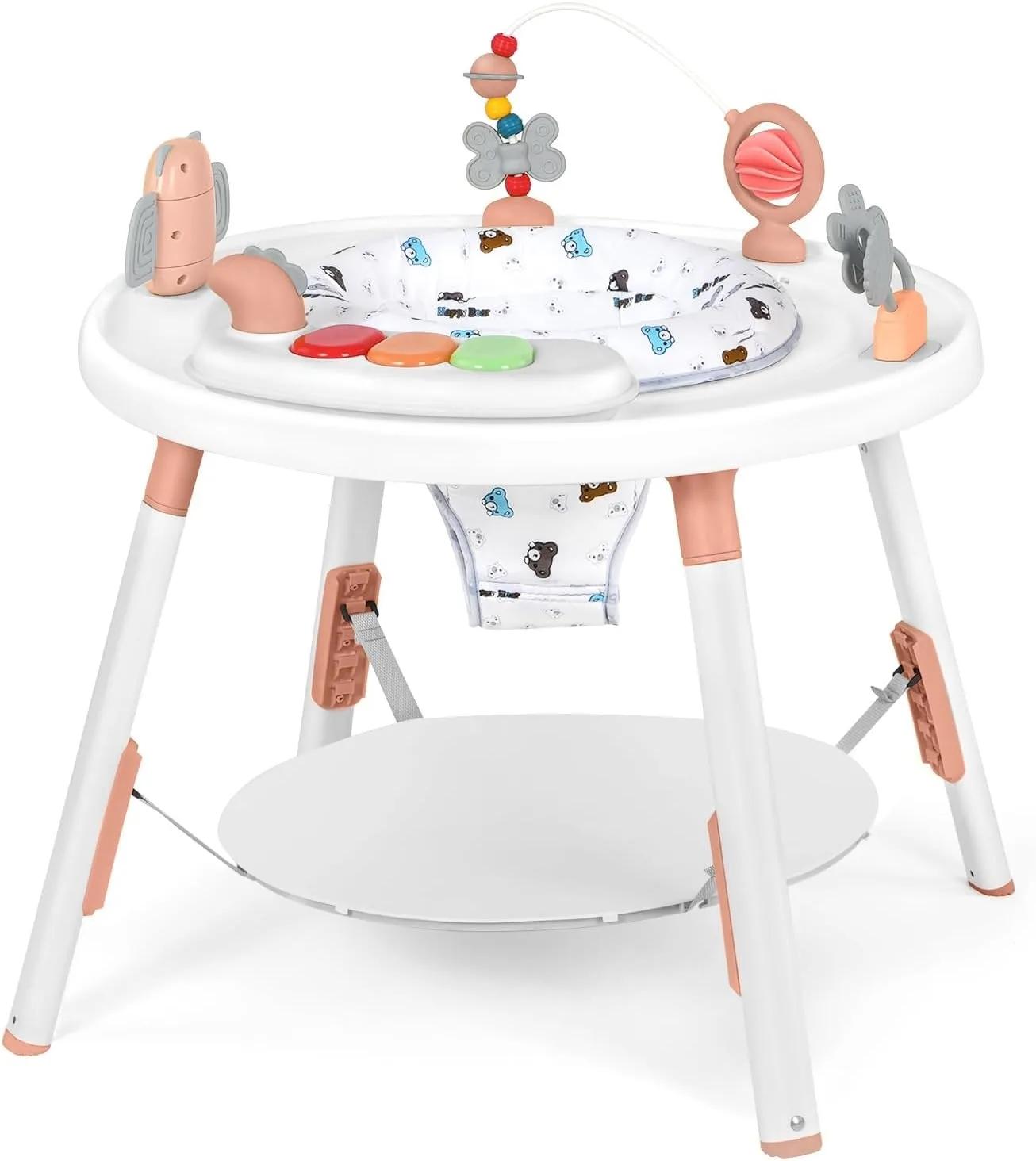 Jumper et table pour centre d'activité 3 en 1 pour bébé – avec jouets amovibles et 360 °   Siège rot
