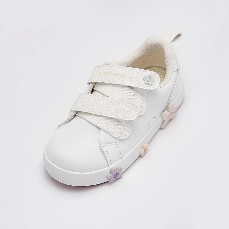 MACKid-Chaussures Plates à Fleurs Blanches pour Enfant Fille et Garçon, Souliers Décontractés à Seme