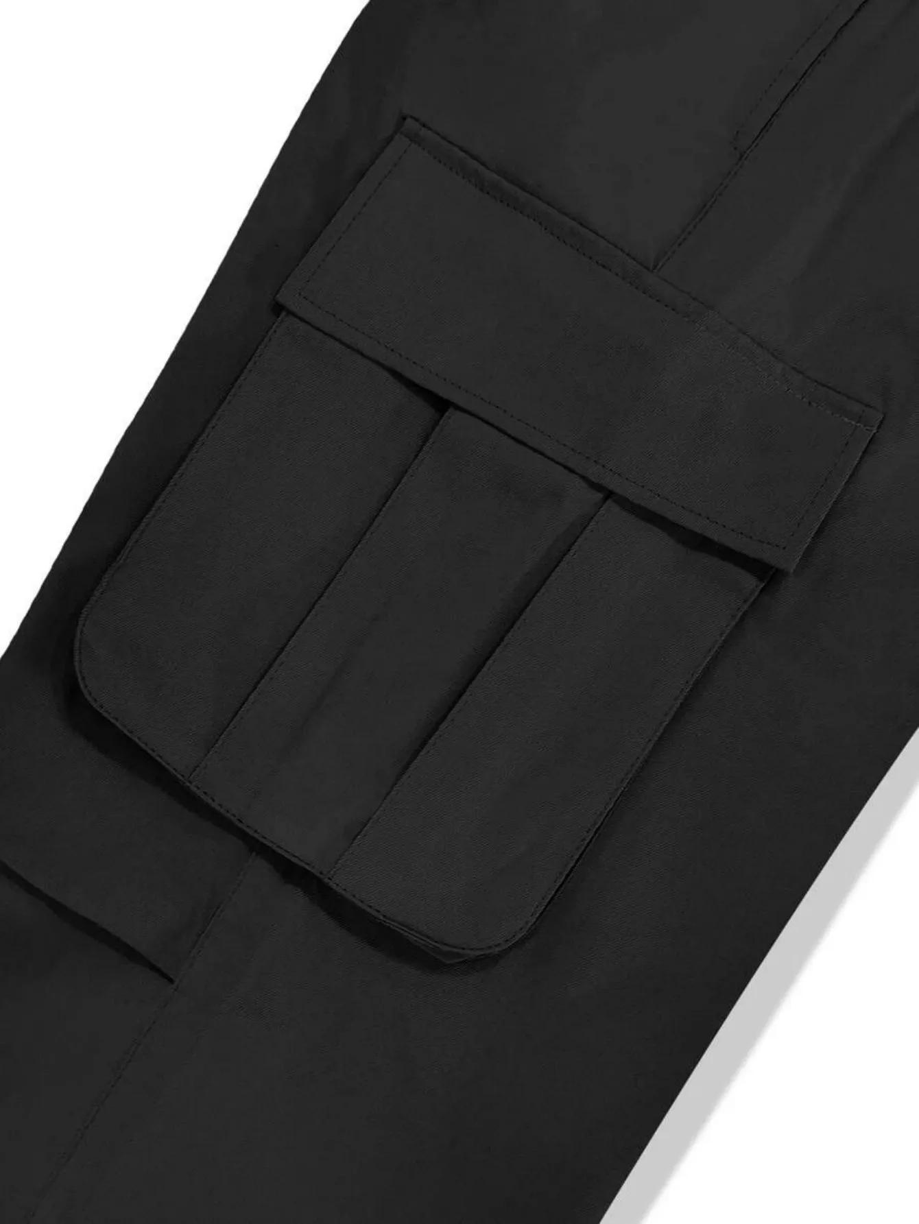 Pantalons de travail pour hommes grande taille, jambes larges, style streetwear, pantalons cargo ten