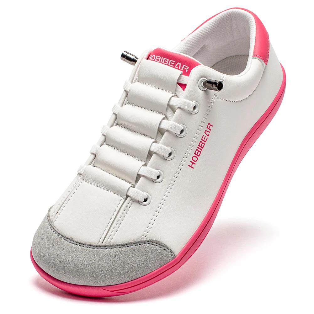 HOBIBEAR chaussures pieds nus unisexe bout large baskets en cuir artificiel zéro goutte sans lacet e