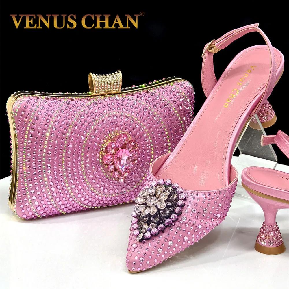 Venus Chan Ensemble de chaussures et de sacs papillon rose au design italien élégant pour femme – Pa