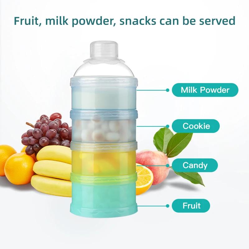 Boîte de stockage de lait en poudre Portable à 4 couches, alimentation pour bébé, collations aux fru
