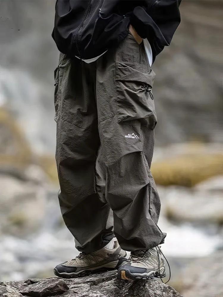 Vintage Baggy randonnée Cargo pantalon hommes imperméable Sport décontracté Jogging Sping été Parach