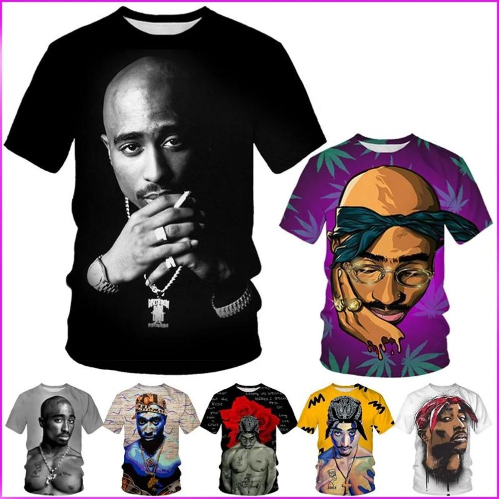 T-shirt de personnalité imprimé en 3D, mode estivale, hip-hop, cool, tendance, street rock