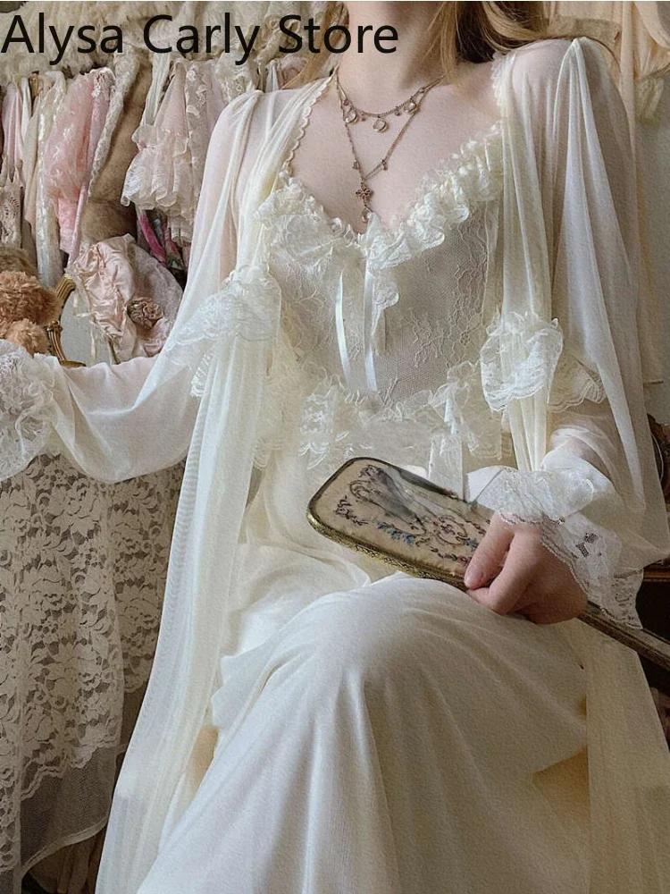 Robe féerique française Vintage en dentelle pour femmes, douce, Sexy, décontractée, coréenne, Court,