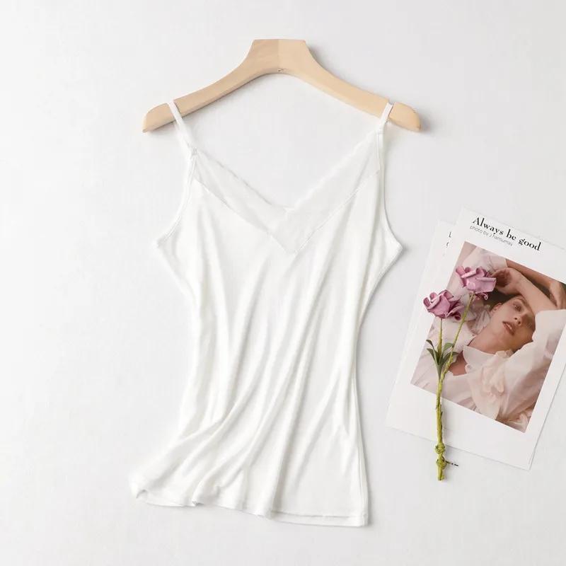 InjStrap Top col en V pour femme, 2023 naturel, mûrier, blanc et noir, glaçure, précieux, caraco en 