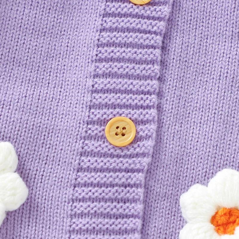 Barboteuse manches longues bébés filles imprimé floral doux combinaison acrylique body nouveau-né