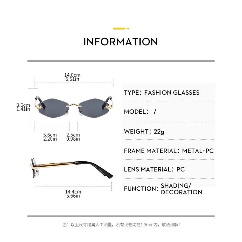 Lunettes de soleil polygone de luxe pour femmes Hipster lunettes de soleil sans monture irrégulières