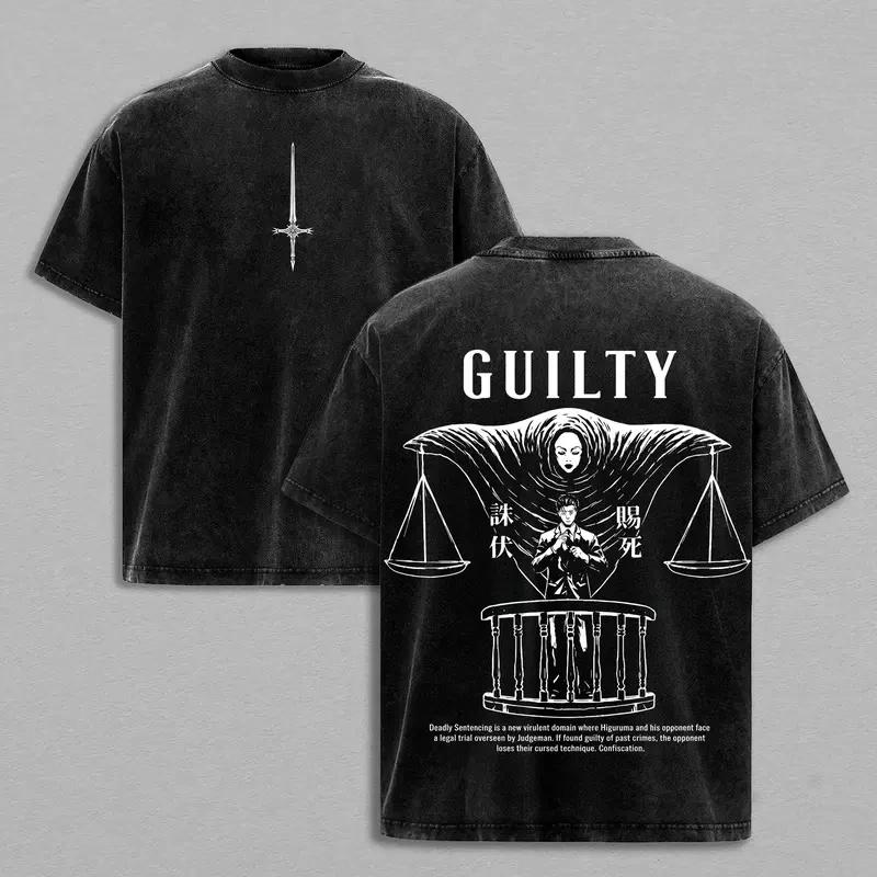 T-shirt graphique Anime Jujutsu Kaisen Higuruma Hiromi 2026 pour hommes et femmes, T-shirt délavé Ha